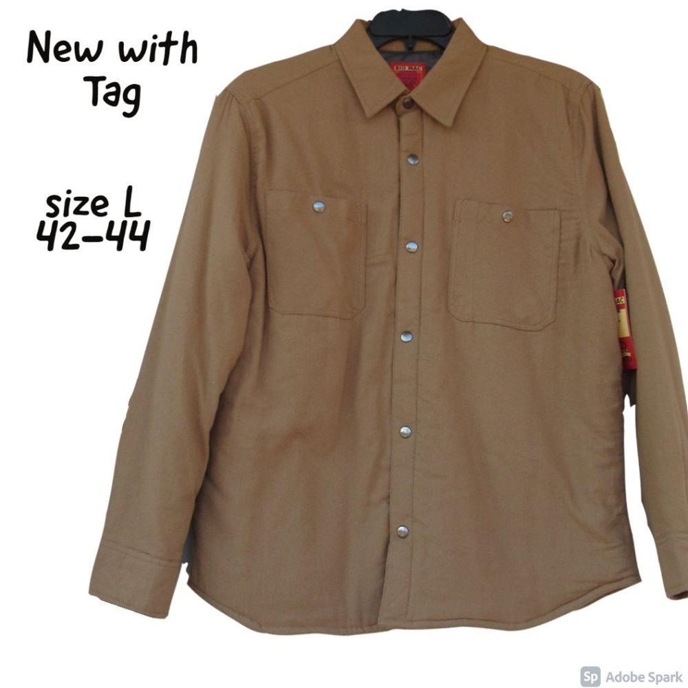 ⚡ NWT mens shirt jacket lined with filling size L